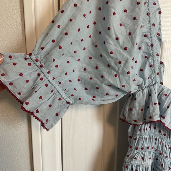 DÔEN
+ NET SUSTAIN Sol shirred Swiss-dot organic cotton-voile maxi dress - Picture 8 of 13